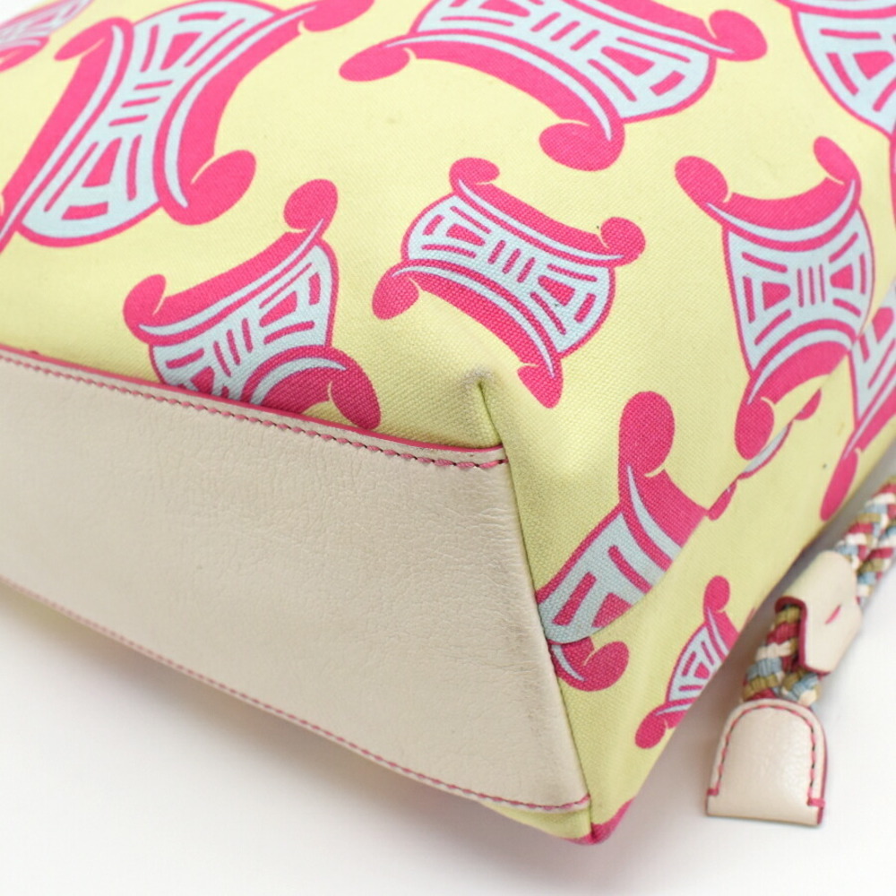 Celine Triomphe Leather Drawstring Shoulder Tote … - image 5